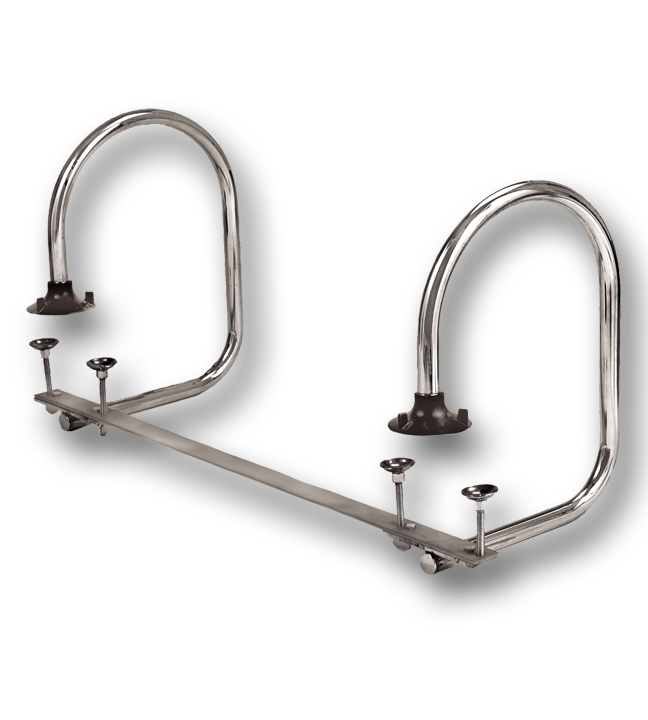 Chrome Double Arm Waitress Stalls 29"